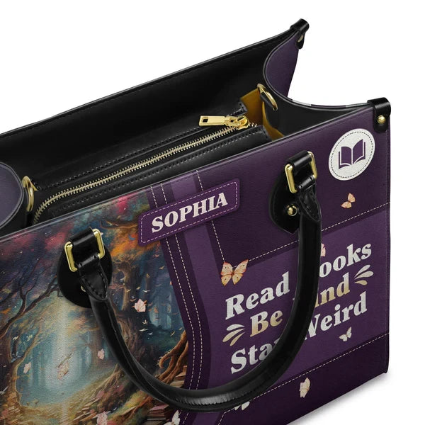 Read Books Be Kind Stay Weird Leather Bag