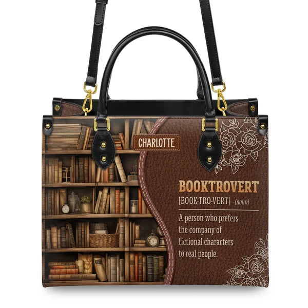 Booktrovert Noun Leather Bag