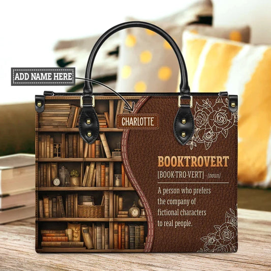 Booktrovert Noun Leather Bag