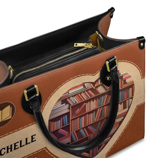 Easily Distracted By Books Leather Bag