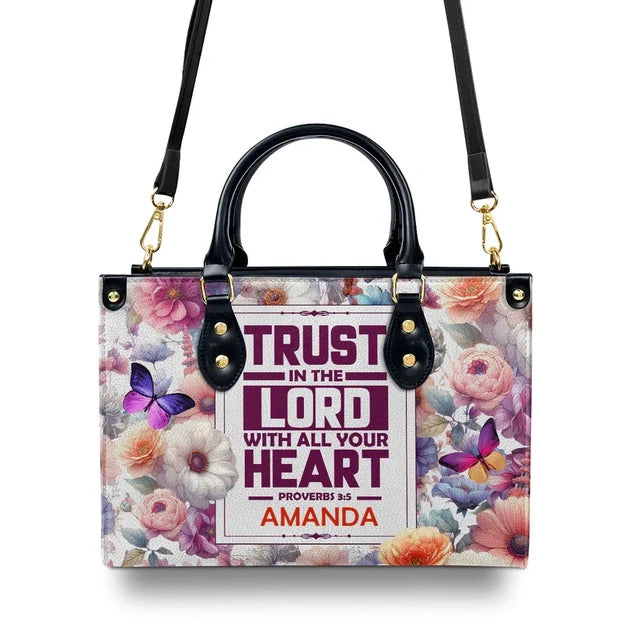 Trust In The Lord Leather Handbag