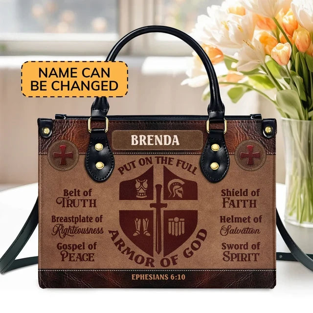 Armor Of God Leather Handbag