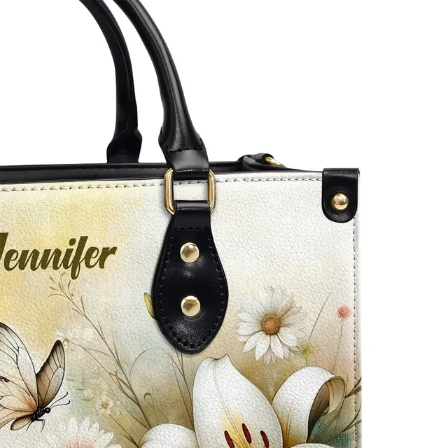 He Calls Me Beautiful One Leather Handbag