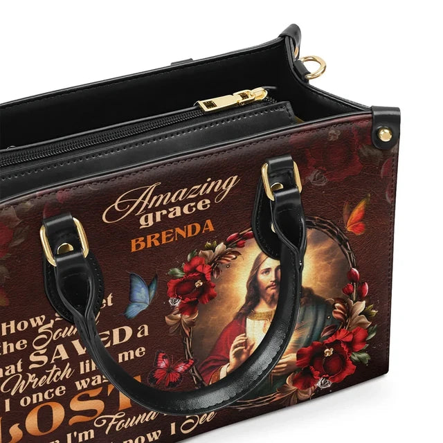 Jesus Amazing Grace Leather Handbag