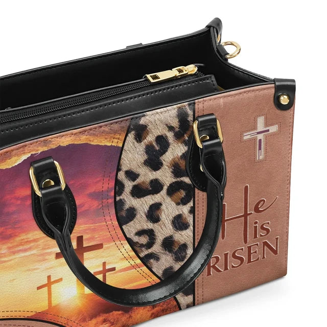 He Is Risen Leather Handbag