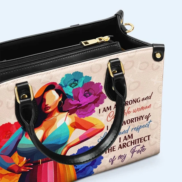 I Am Strong And Capable Woman Leather Handbag